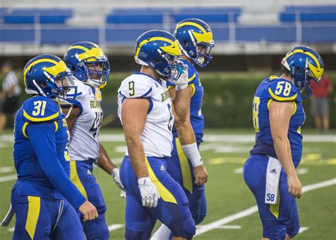 Delaware university football - The University of Delaware football team will begin the 2023 season on Thursday, Aug. 31 at Stony Brook and play its first home game against St. Francis on Sept. 16 at Delaware Stadium. The Blue Hens visit Penn State on Sept. 9. The Colonial Athletic Association announced the entire conference schedule on Tuesday, Jan. 10.